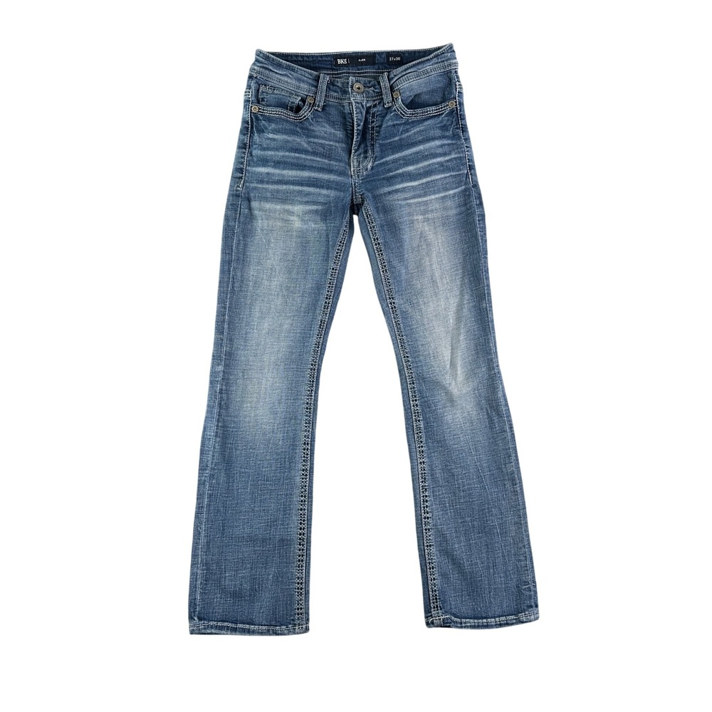 BKE Aiden Jeans Mens 26x28 Blue‎ Bootcut Medium Wash Denim Cotton Blend Casual